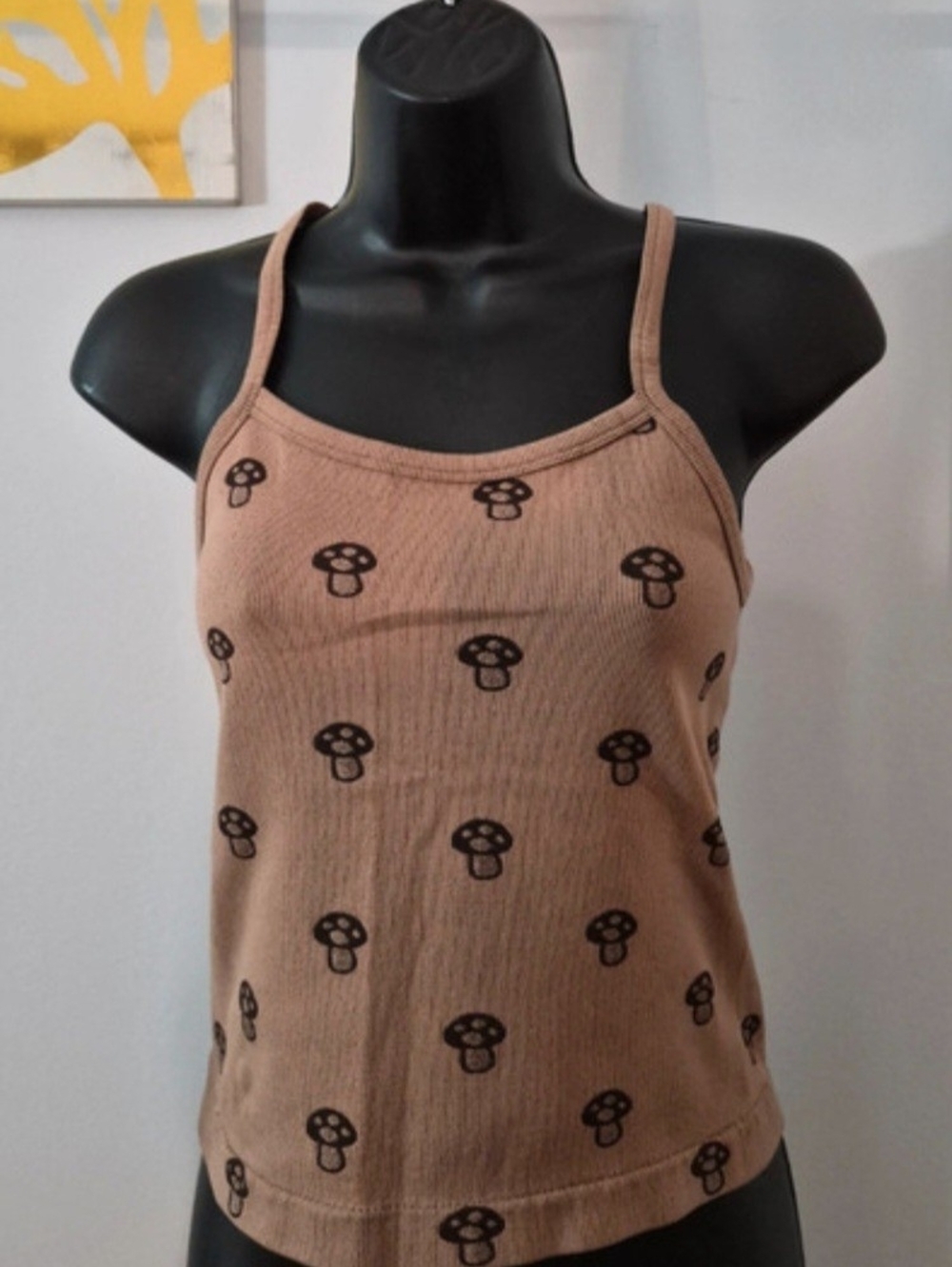 Just Polly Mushroom Print Tank Top